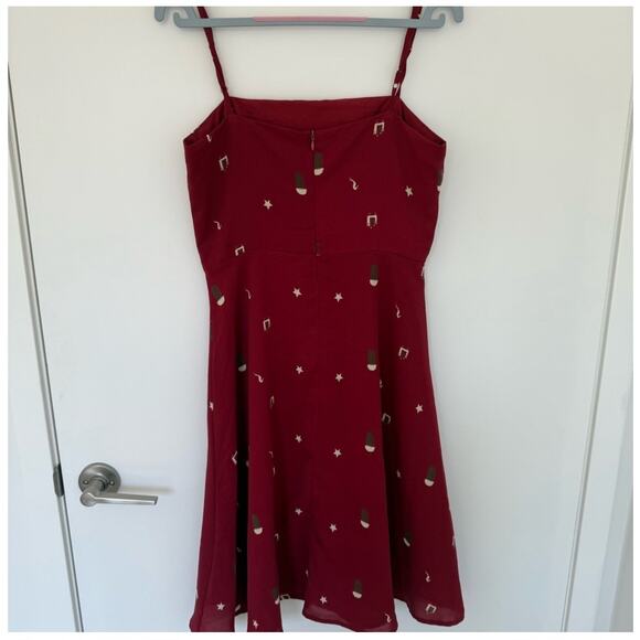 Elegant Red Women's Dress, size S-M - Picture 4 of 5